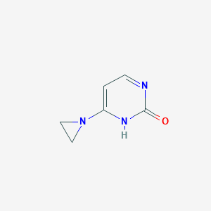 molecular formula C6H7N3O B123463 6-(Aziridin-1-yl)pyrimidin-2(1H)-one CAS No. 144049-46-7