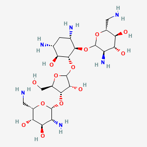 (2R,3S,4R,5R)-5-amino-2-(aminomethyl)-6-[(1R,2R,3S,4R,6S)-4,6-diamino-2-[(3R,4S,5R)-4-[(2R,3R,4R,5S,6S)-3-amino-6-(aminomethyl)-4,5-dihydroxyoxan-2-yl]oxy-3-hydroxy-5-(hydroxymethyl)oxolan-2-yl]oxy-3-hydroxycyclohexyl]oxyoxane-3,4-diol