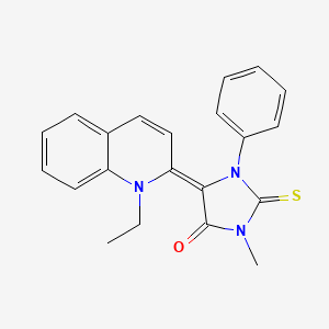 (5E)-5-(1-ethylquinolin-2(1H)-ylidene)-3-methyl-1-phenyl-2-thioxoimidazolidin-4-one