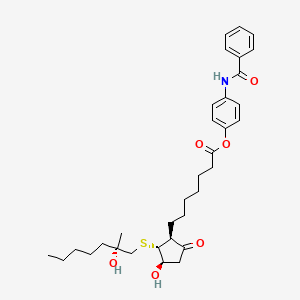 molecular formula C33H45NO6S B1234664 (4-benzamidophenyl) 7-[(1S,2R,3R)-3-hydroxy-2-[(2S)-2-hydroxy-2-methylheptyl]sulfanyl-5-oxocyclopentyl]heptanoate 
