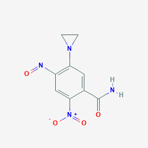molecular formula C9H8N4O4 B123467 5-(Aziridin-1-yl)-2-nitro-4-nitrosobenzamide CAS No. 151602-22-1