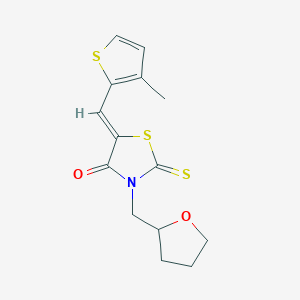 (5Z)-5-[(3-methylthiophen-2-yl)methylidene]-3-(tetrahydrofuran-2-ylmethyl)-2-thioxo-1,3-thiazolidin-4-one
