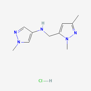 molecular formula C10H16ClN5 B12346903 N-[(2,5-dimethylpyrazol-3-yl)methyl]-1-methylpyrazol-4-amine;hydrochloride CAS No. 1856080-58-4