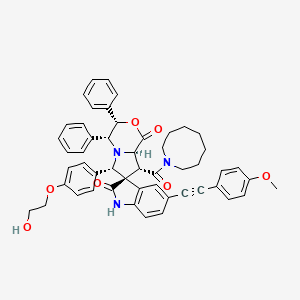 (3S,3'S,4'R,6'S,8'R,8'aR)-8'-[1-azocanyl(oxo)methyl]-6'-[4-(2-hydroxyethoxy)phenyl]-5-[2-(4-methoxyphenyl)ethynyl]-3',4'-diphenylspiro[1H-indole-3,7'-4,6,8,8a-tetrahydro-3H-pyrrolo[2,1-c][1,4]oxazine]-1',2-dione