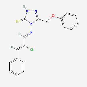 4-[(2-chloro-3-phenyl-2-propen-1-ylidene)amino]-5-(phenoxymethyl)-4H-1,2,4-triazole-3-thiol