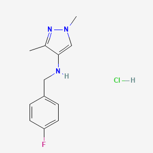 molecular formula C12H15ClFN3 B12347128 N-(4-Fluorobenzyl)-1,3-dimethyl-1H-pyrazol-4-amine CAS No. 1855937-33-5