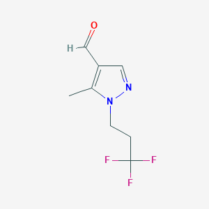 molecular formula C8H9F3N2O B12347152 5-Methyl-1-(3,3,3-trifluoropropyl)-1H-pyrazole-4-carbaldehyde CAS No. 1883290-18-3