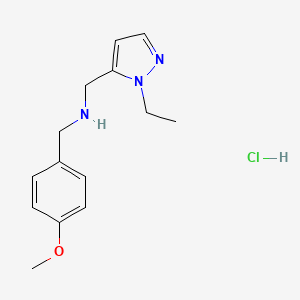 molecular formula C14H20ClN3O B12347164 1-(1-ethyl-1H-pyrazol-5-yl)-N-(4-methoxybenzyl)methanamine CAS No. 1856043-84-9