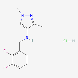 molecular formula C12H14ClF2N3 B12347448 N-(2,3-Difluorobenzyl)-1,3-dimethyl-1H-pyrazol-4-amine CAS No. 1856056-15-9