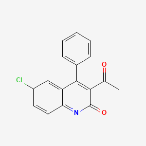 molecular formula C17H12ClNO2 B12347572 3-acetyl-6-chloro-4-phenyl-6H-quinolin-2-one 