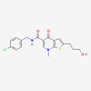 N-(4-Chlorobenzyl)-2-(3-hydroxypropyl)-7-methyl-4-oxo-4,7-dihydrothieno[2,3-b]pyridine-5-carboxamide