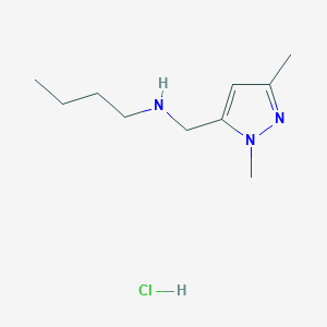 molecular formula C10H20ClN3 B12347672 N-[(2,5-dimethylpyrazol-3-yl)methyl]butan-1-amine;hydrochloride CAS No. 1856062-81-1