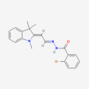 2-bromo-N-[(E)-[(2Z)-2-(1,3,3-trimethylindol-2-ylidene)ethylidene]amino]benzamide