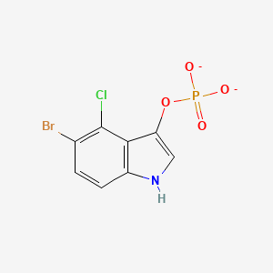 molecular formula C8H4BrClNO4P-2 B1234777 5-Bromo-4-chloro-3-(phosphonatooxy)-1H-indole 