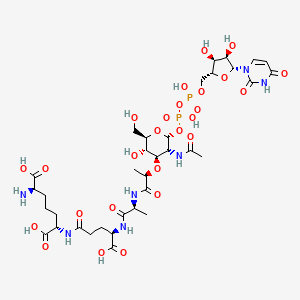 molecular formula C35H55N7O26P2 B1234779 UDP-N-acetyl-alpha-D-muramoyl-L-alanyl-D-gamma-glutamyl-meso-2,6-diaminoheptanedioic acid 