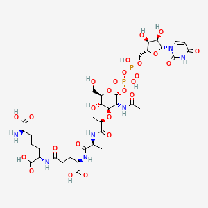 UDP-N-acetyl-alpha-D-muramoyl-L-alanyl-D-gamma-glutamyl-meso-2,6-diaminoheptanedioic acid
