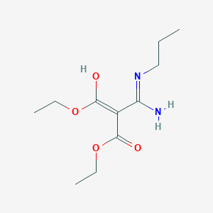 molecular formula C11H20N2O4 B12347834 Diethyl 2-(amino(propylamino)methylene)malonate 