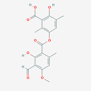 5-[(3-Formyl-2-hydroxy-4-methoxy-6-methylphenyl)-oxomethoxy]-2-hydroxy-3,6-dimethylbenzoic acid