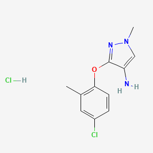 molecular formula C11H13Cl2N3O B12347913 3-(4-Chloro-2-methylphenoxy)-1-methylpyrazol-4-amine;hydrochloride CAS No. 1431965-11-5