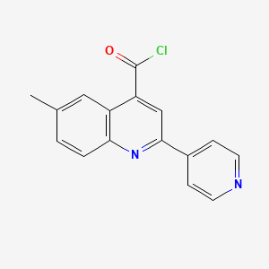 molecular formula C16H11ClN2O B12347922 6-Methyl-2-pyridin-4-ylquinoline-4-carbonyl chloride hydrochloride 