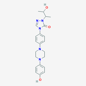 molecular formula C22H27N5O3 B123480 2-(3-Hydroxybutan-2-yl)-4-[4-[4-(4-hydroxyphenyl)piperazin-1-yl]phenyl]-1,2,4-triazol-3-one CAS No. 125272-25-5