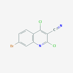 molecular formula C10H3BrCl2N2 B12348002 7-Bromo-2,4-dichloroquinoline-3-carbonitrile 
