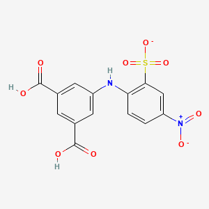 molecular formula C14H9N2O9S- B12348033 2-[(3,5-Dicarboxyphenyl)amino]-5-nitrobenzenesulfonate CAS No. 478250-32-7