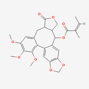 (3,4,5-Trimethoxy-10-oxo-11,18,20-trioxapentacyclo[13.7.0.02,7.09,13.017,21]docosa-1(22),2,4,6,15,17(21)-hexaen-14-yl) (Z)-2-methylbut-2-enoate