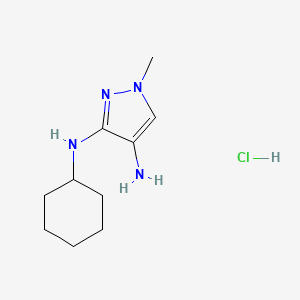 molecular formula C10H19ClN4 B12348190 N~3~-cyclohexyl-1-methyl-1H-pyrazole-3,4-diamine CAS No. 1431965-82-0