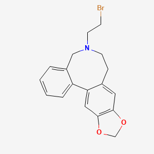molecular formula C18H18BrNO2 B1234828 6-(beta-Bromoethyl)-10,11-methylenedioxy-5,6,7,8-tetrahydrodibenz(c,e)azocine CAS No. 58532-43-7