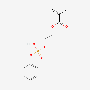 molecular formula C12H15O6P B1234830 2-Propenoic acid, 2-methyl-, 2-((hydroxyphenoxyphosphinyl)oxy)ethyl ester CAS No. 64716-34-3