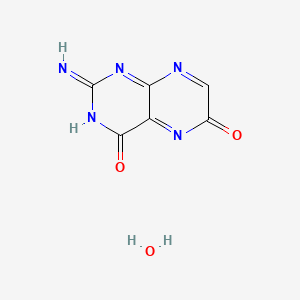 molecular formula C6H5N5O3 B12348355 2-Iminopteridine-4,6-dione;hydrate 