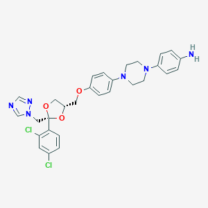 molecular formula C29H30Cl2N6O3 B123486 4-[4-[4-[[(2R,4S)-2-(2,4-Dichlorophenyl)-2-(1,2,4-triazol-1-ylmethyl)-1,3-dioxolan-4-yl]methoxy]phenyl]piperazin-1-yl]aniline CAS No. 1437468-62-6