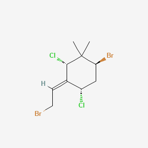 molecular formula C10H14Br2Cl2 B1234865 (2S,3E,4S,6S)-6-bromo-3-(2-bromoethylidene)-2,4-dichloro-1,1-dimethylcyclohexane CAS No. 67237-02-9