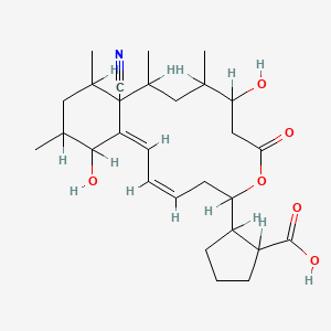 2-(7-Cyano-8,16-dihydroxy-9,11,13,15-tetramethyl-18-oxooxacyclooctadeca-4,6-dien-2-yl)cyclopentanecarboxylic acid