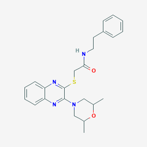 2-[[3-(2,6-dimethyl-4-morpholinyl)-2-quinoxalinyl]thio]-N-(2-phenylethyl)acetamide
