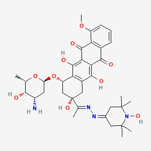 (7S,9S)-7-[(2R,4S,5S,6S)-4-amino-5-hydroxy-6-methyloxan-2-yl]oxy-6,9,11-trihydroxy-9-[(E)-N-[(1-hydroxy-2,2,6,6-tetramethylpiperidin-4-ylidene)amino]-C-methylcarbonimidoyl]-4-methoxy-8,10-dihydro-7H-tetracene-5,12-dione