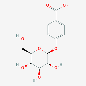 molecular formula C13H15O8- B1234877 4-(beta-D-glucosyloxy)benzoate 