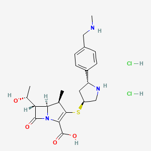 (4R,5S,6S)-6-[(1R)-1-hydroxyethyl]-4-methyl-3-[(3S,5R)-5-[4-(methylaminomethyl)phenyl]pyrrolidin-3-yl]sulfanyl-7-oxo-1-azabicyclo[3.2.0]hept-2-ene-2-carboxylic acid;dihydrochloride