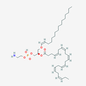 molecular formula C43H74NO7P B1234898 [(2R)-1-[2-aminoethoxy(hydroxy)phosphoryl]oxy-3-[(Z)-hexadec-1-enoxy]propan-2-yl] (4Z,7Z,10Z,13Z,16Z,19Z)-docosa-4,7,10,13,16,19-hexaenoate 