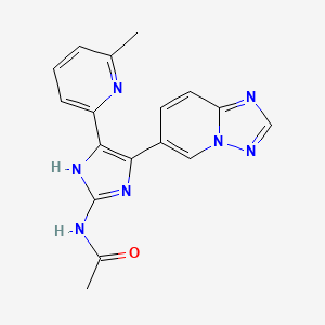 molecular formula C17H15N7O B12349060 N-(5-([1,2,4]triazolo[1,5-a]pyridin-6-yl)-4-(6-methylpyridin-2-yl)-1H-imidazol-2-yl)acetamide CAS No. 1132610-48-0