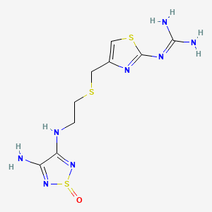 Guanidine, (4-(((2-((4-amino-1,2,5-thiadiazol-3-yl)amino)ethyl)thio)methyl)-2-thiazolyl)-, S-oxide