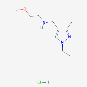 molecular formula C10H20ClN3O B12349168 N-[(1-ethyl-3-methylpyrazol-4-yl)methyl]-2-methoxyethanamine;hydrochloride CAS No. 1856028-62-0