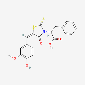 2-[(5E)-5-(4-Hydroxy-3-methoxybenzylidene)-4-oxo-2-thioxo-1,3-thiazolidin-3-YL]-3-phenylpropanoic acid
