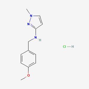 molecular formula C12H16ClN3O B12349200 N-[(4-methoxyphenyl)methyl]-1-methylpyrazol-3-amine;hydrochloride CAS No. 1856073-01-2