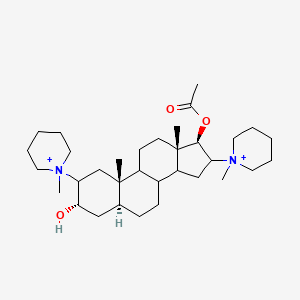 17-(Acetyloxy)-3-hydroxy-2,16-bis(1-methylpiperidin-1-ium-1-yl)androstane