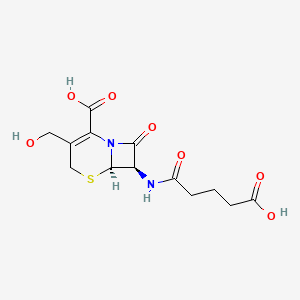 molecular formula C13H16N2O7S B1234932 Desacetyl glutaryl 7-aminocephalosporanic acid CAS No. 55779-10-7