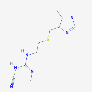 molecular formula C10H16N6S B1234942 1-cyano-2-methyl-3-[2-[(5-methyl-4H-imidazol-4-yl)methylthio]ethyl]guanidine 