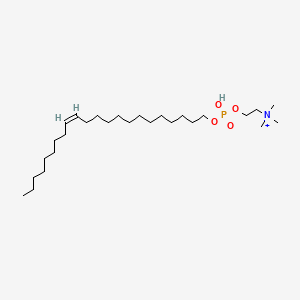 molecular formula C27H57NO4P+ B1234948 Phosphoric acid 2-(trimethylaminio)ethyl(Z)-13-docosenyl ester 
