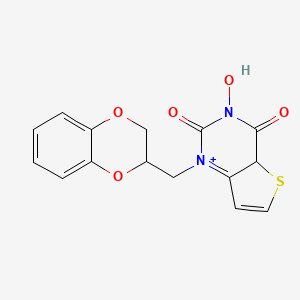 molecular formula C15H13N2O5S+ B12349489 1-(2,3-dihydro-1,4-benzodioxin-3-ylmethyl)-3-hydroxy-4aH-thieno[3,2-d]pyrimidin-1-ium-2,4-dione 
